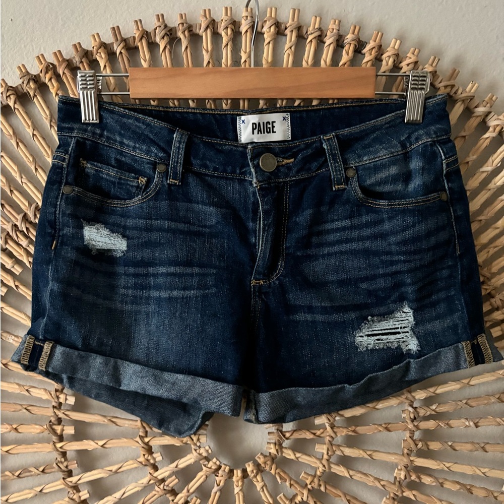 Paige Women's stretch Blue Denim Shorts jimmy 26